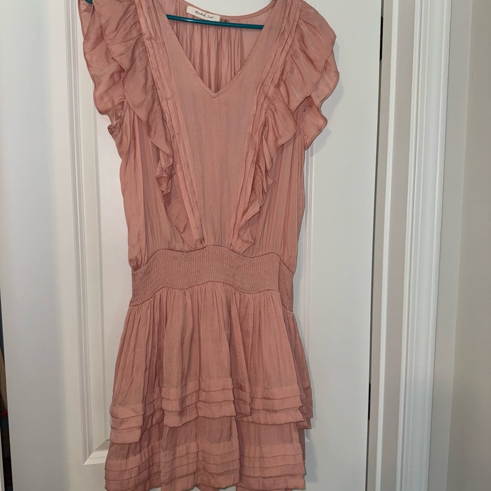 Mustard Seed Soft Pink Ruffled Top